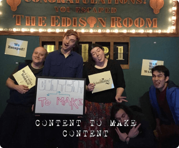 team of people in an escape room